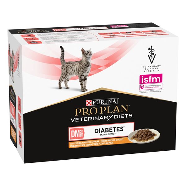 Purina Veterinary Diets DM Diabetes влажный корм для кошек с диабетом 85 гр х 10 шт 8445290093493 фото