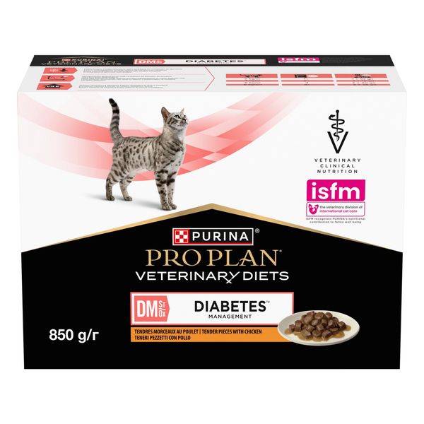 Purina Veterinary Diets DM Diabetes влажный корм для кошек с диабетом 85 гр х 10 шт 8445290093493 фото