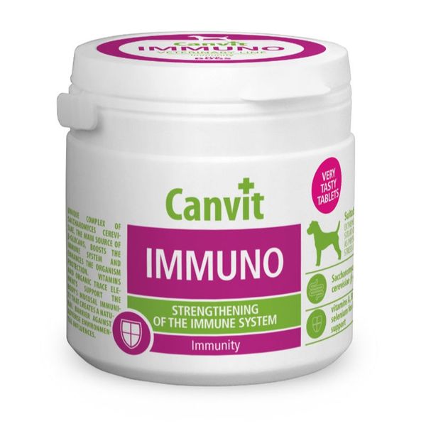 Вітаміни Canvit Immuno for dogs для зміцнення імунітету у собак 100 гр 8595602507337 фото
