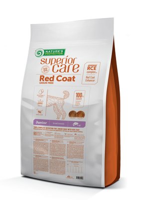 Корм Nature's Protection Superior Care Red Coat Grain Free Junior Mini Breeds сухой для юниоров с рыжим окрасом шерсти 10 кг NPSC47229 фото