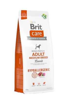 Корм Brit Care Adult Medium Breed Lamb Hypoallegic сухий для дорослих собак середніх порід з ягням 12 кг 8595602559015 фото
