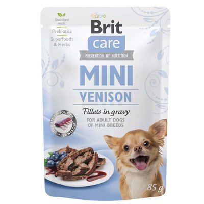 Корм Brit Care Dog Mini Fillets In Gravy Venison влажный с олениной для взрослых собак мелких пород 85 гр 8595602534456 фото