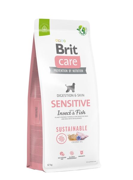 Brit Care Sustainable Sensitive Insect and Fish сухой корм с рыбой и белком насекомых для взрослых собак с чувствительной кожей 12 кг 8595602559190 фото