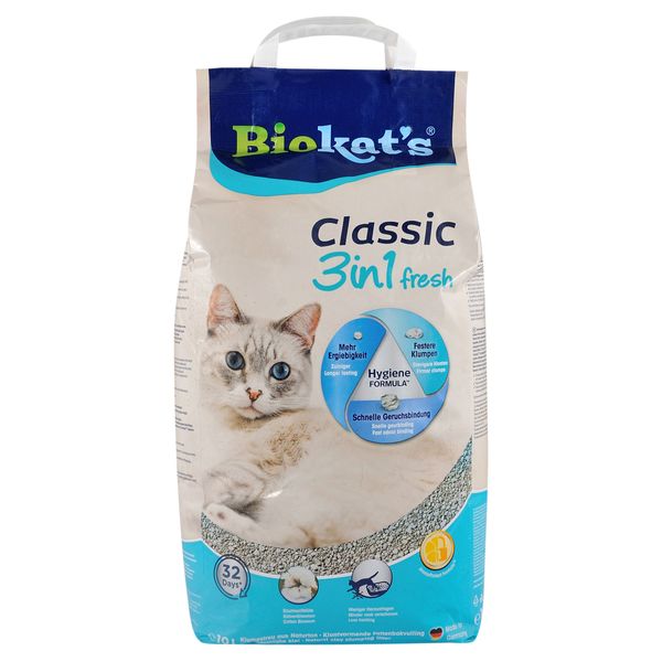 Biokat's Classic Fresh 3in1 Cotton Blossom бентонитовый наполнитель для кошачьего туалета с ароматом цветов хлопка 10 л. 4002064613413 фото