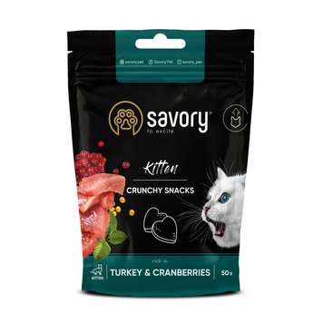 Savory Kitten Crunchy Snack ласощі для котів з індичкою 50 гр 91 грн фото