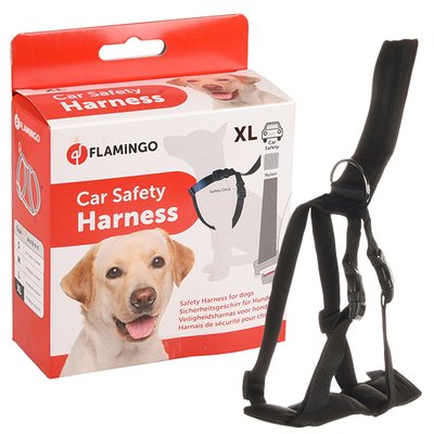 Шлея в автомобіль для собак Flamingo Car Safety Harness, 56-90 см 5400274545484 фото