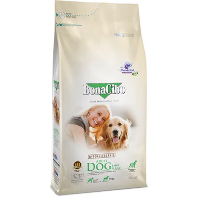 Корм BonaCibo Dog Adult Lamb & Rice сухий з ягнятиною для дорослих собак 4 кг 8694686406168 фото