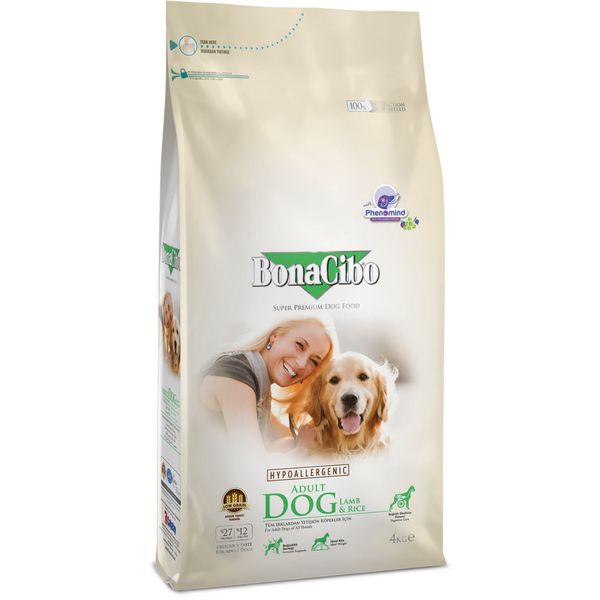 BonaCibo Dog Lamb & Rice сухий корм з ягнятиною для собак 4 кг 8694686406168 фото