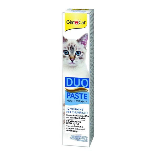 GimCat DUO PASTE Multi-vitamin 12 vitamins with tuna 12 вітамінізована паста для котів з тунцем 50 мл 4002064421858 фото