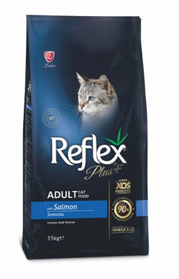 Корм Reflex Plus Cat Adult Salmon сухий з лососем для дорослих котів 15 кг RFX-402 фото
