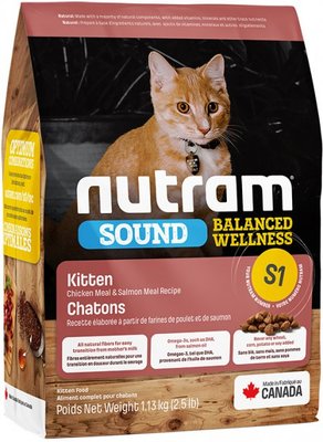 Корм Nutram S1 Sound Balanced Wellness Kitten сухий для кошенят 1.13 кг 067714102703 фото