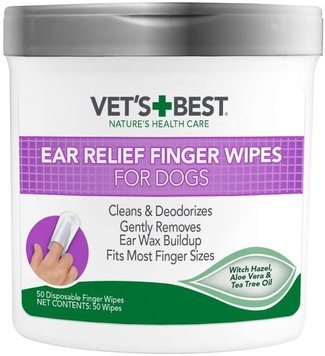 Vet`s Best Ear Relief Finger Wipes серветки для чищення вух у собак, 50 шт 520 грн фото