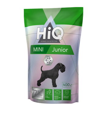 Корм HiQ Mini Junior сухий з м'ясом птиці для юніорів дрібних порід 0.4 кг HIQ45866 фото
