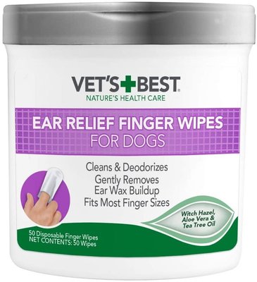 Серветки для чищення вух у собак Vet`s Best Ear Relief Finger Wipes 50 шт 0031658000005 фото