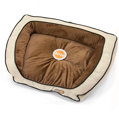 Лежак для собак K&H Bolster Couch 76 см х 53.5 см x 18 см, коричневий 655199073115 фото