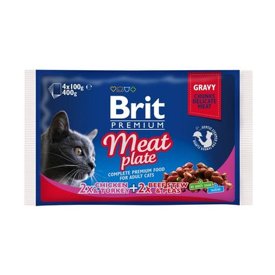 Набір вологого корму Brit Premium "М'ясна тарілка" у соусі 4 шт. 8595602506262 фото