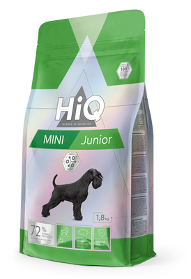 Корм HiQ Mini Junior сухий з м'ясом птиці для юніорів дрібних порід 1.8 кг HIQ45867 фото