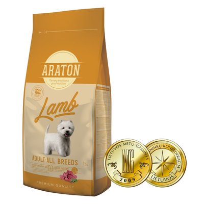 Корм ARATON LAMB Adult All Breeds сухий для дорослих собак з ягнятиною 15 кг ART47467 фото