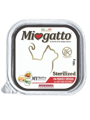 Корм Morando Miogatto Sterilized Beef and Vegetables вологий з яловичиною для стерилізованих котів 100 гр 8007520086318 фото