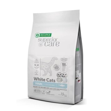 Nature's Protection Superior Care White Cats GF with Herring Adult all breeds сухий корм беззерновий з оселедцем для котів із білим забарвленням шерсті 1.5 кг NPSC47630 фото