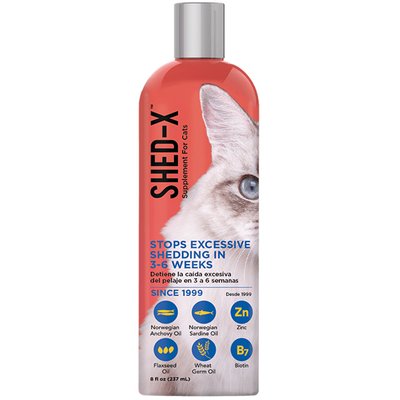 Добавка для поліпшення якості шерсті та зменшення линяння у котів SynergyLabs Shed-X Cat 237 мл 736990005144 фото