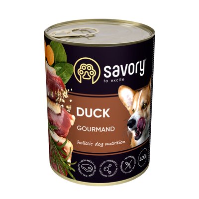 Корм Savory Dog Adult Duck вологий з качкою для дорослих собак 400 гр 4820232630471 фото