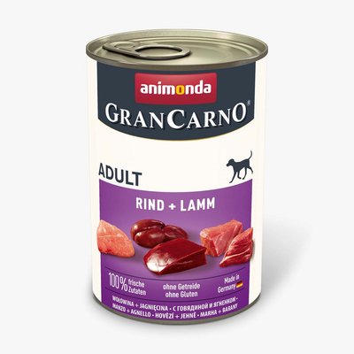 Корм Animonda Gran Carno вологий з яловичиною та ягням для дорослих собак 400 гр 4017721827331 фото