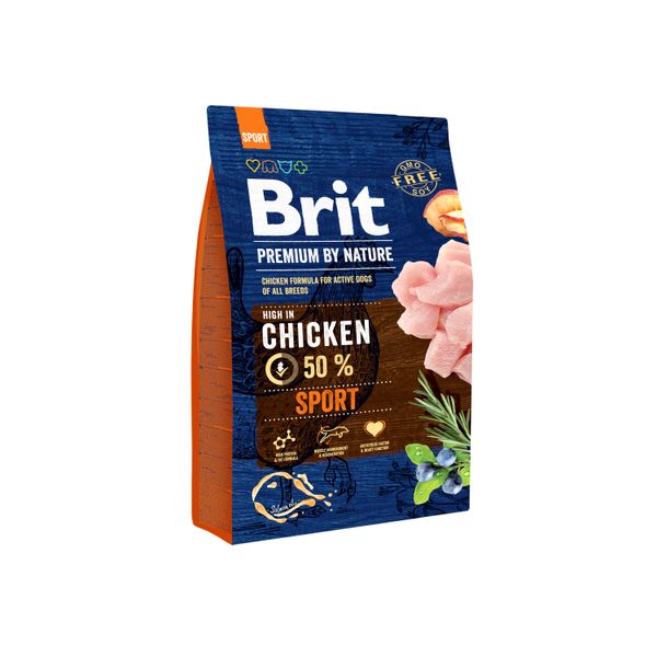 Brit Premium Sport сухой корм с курицей для взрослых ездовых, рабочих и охотничьих собак 3 кг 8595602526666 фото