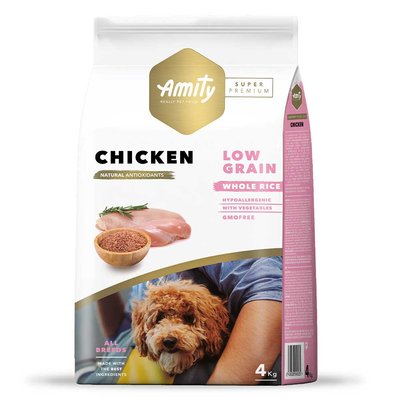 Корм Amity Super Premium Chicken сухий з куркою для дорослих собак усіх порід 4 кг 8436538949535 фото