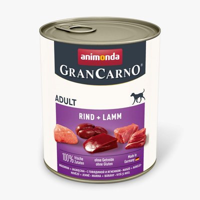 Корм Animonda Gran Carno вологий з яловичиною та ягням для дорослих собак 800 гр 4017721827423 фото