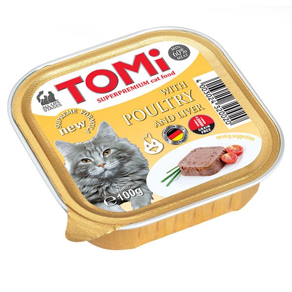 TOMi Poultry Liver влажный корм для котов с птицей и печенью 100 гр 4003024320020 фото