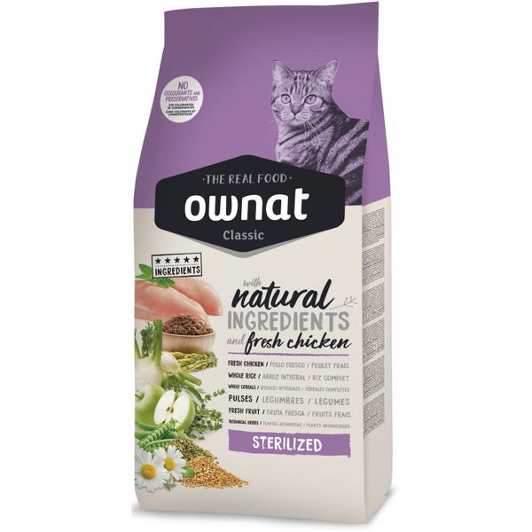 Ownat Classic Cat Adult Sterilized сухий корм з куркою для стерилізованих котів 15 кг 8429037016969 фото