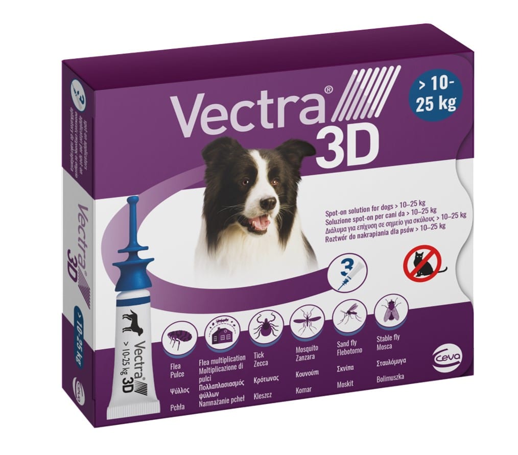 Фото - Прочее для собак Ceva Краплі від бліх та кліщів  Vectra 3D для собак вагою від 10 до 25 кг 