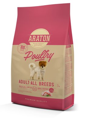 Корм ARATON POULTRY Adult All Breeds сухий для дорослих собак всіх порід 3 кг ART47480 фото