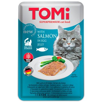 TOMi Salmon In Egg Jelly влажный корм для котов с лососем 100 гр 4003024490891 фото