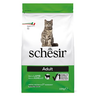 Корм Schesir Cat Adult Lamb сухий монопротеїновий корм для дорослих котів з м'ясом ягня 1,5 кг 8005852760548 фото