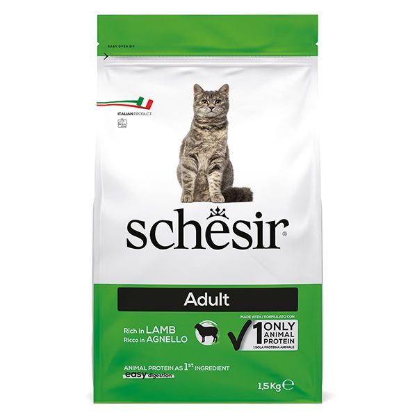 Schesir Cat Adult Lamb сухий корм монопротеїновий для котів з ягнятою 1.5 кг 8005852760548 фото