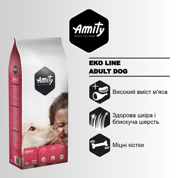 Amity Premium Eco Adult Dog сухой корм с ассорти мяса для взрослых собак 20 кг 8436538940082 фото