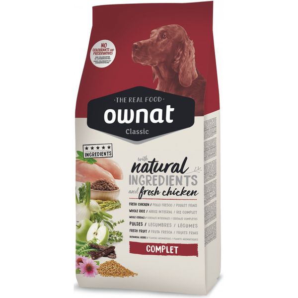 Ownat Classic Dog Adult Complete сухой корм полнорационный со свежим мясом курицы для взрослых собак 20 кг 8429037016068 фото