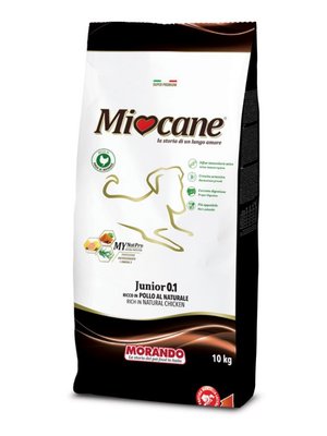 Корм Morando MioCane Junior сухий з натуральною куркою для цуценят всіх порід 10 кг 8007520080132 фото