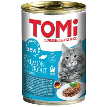 TOMi Salmon Trout вологий корм для котів з лососем та фореллю 400 гр 4003024157053 фото