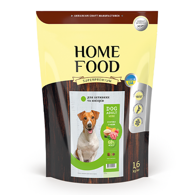 Корм Home Food «Ягня з рисом» сухий для дорослих активних собак дрібних порід 1.6 кг 4828331870160 фото