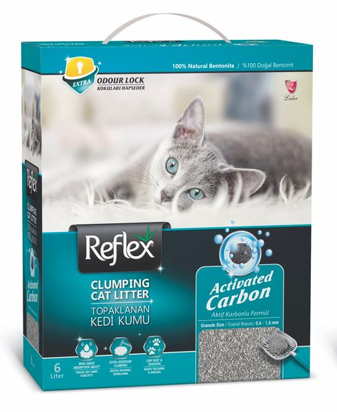 Reflex Grey Active Carbon бентонітовий наповнювач для котячого туалету із гранулами активованого вугілля 6 л TKMREF0004 фото