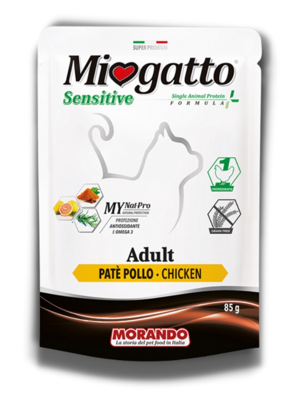 Фото - Корм для кошек Morando Корм  Miogatto Sensitive Monoprotein Chicken вологий з куркою для д 
