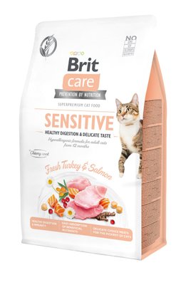 Корм Brit Care Cat Grain Free Sensitive Healthy Digestion & Delicate Taste сухий беззерновий для вибагливих котів з чутливим травленням 0.4 кг 8595602540716 фото