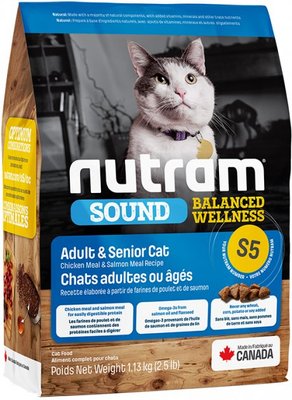 Корм Nutram S5 Sound Balanced Wellness Natural Adult & Senior Cat сухий для дорослих та літніх котів 1.13 кг 067714102710  фото