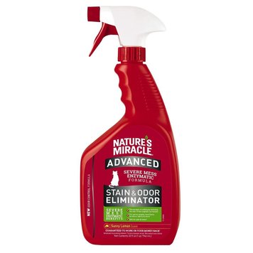 Nature's Miracle Advanced Cat Stain & Odor Eliminator спрей для устранения пятен и запаха от кошек с усиленной формулой с запахом лимона 946 мл 018065969934 фото