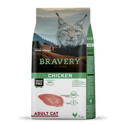 Корм Bravery Cat Adult Chicken сухий з куркою для дорослих котів 7 кг 8436538947609 фото