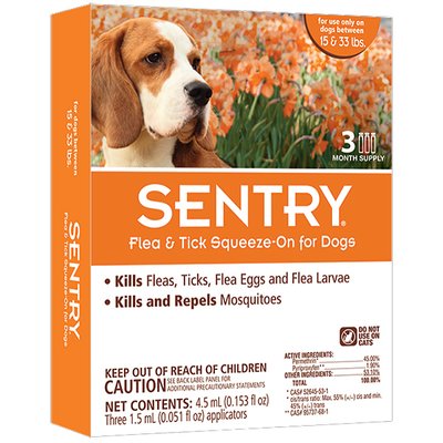 Краплі від бліх та кліщів Sentry Flea & Tick для собак вагою 7-15 кг, 1 шт 73091023630 фото