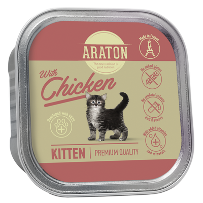Вологий корм для кошенят з куркою ARATON Kitten with chicken 85 г KIK45695 фото